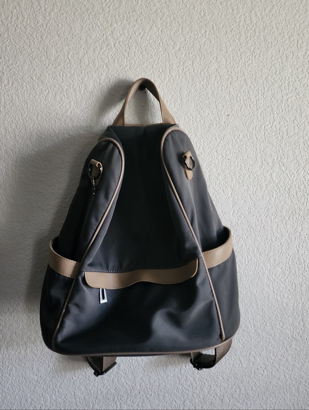 Gray Tan School Work Everyday Casual Backpack